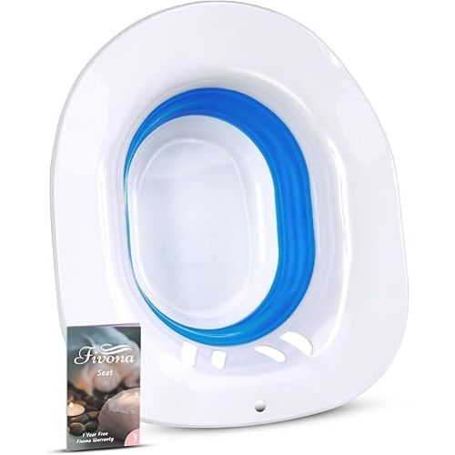 Fivona Unisex Sitz Bath Seat for Soak - Hemorrhoid, Fissure, Postpartum Care - BPA Free, Ergonomic Seat, Anti-Spill - Universal Fit - Yoni Steam Seat