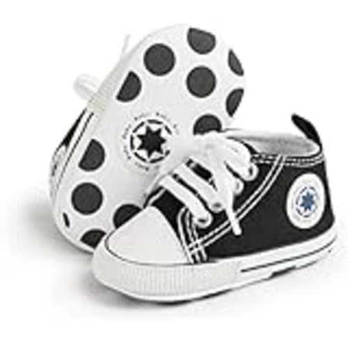 Amazon.com | Baby Boys Girls Star High Top Sneaker Soft Anti-Slip Sole Newborn Infant First Walkers Canvas Denim Shoes | Sneakers