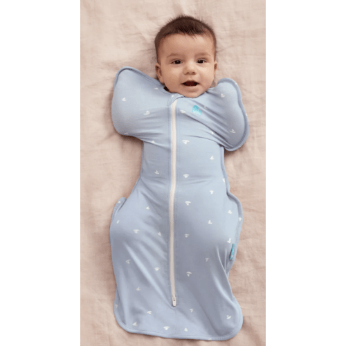 Swaddle Up™ 1.0 TOG Viscose from Bamboo Mist Blue Boats, Size Small