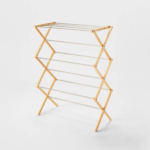 Rubber Wood And Stainless Steel Drying Rack - Brightroom™