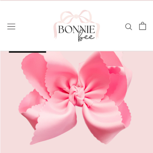 Bubblegum Scallop Edge Grosgrain Bow