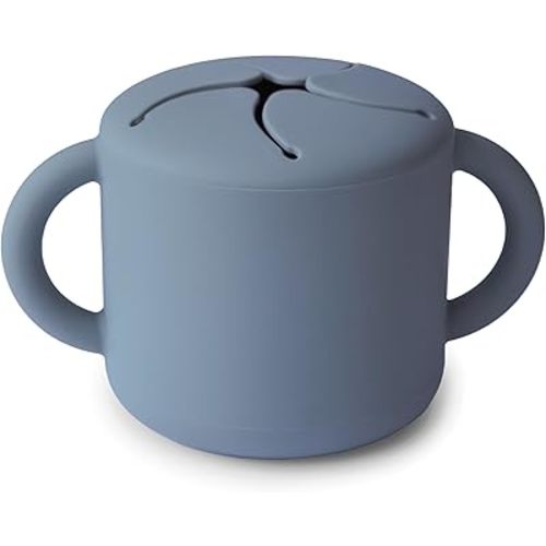 mushie Silicone Snack Cup | Spill Proof Food Container for Toddler and Baby (Tradewinds)