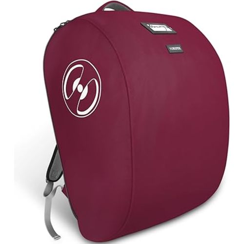 YOREPEK Padded Gate Check Stroller Bag Fits for Doona Car Seat Stroller with isofix Base, Sturdy Stroller Bag Backpack with Lockable Zipper, Foldable Stroller Cover for Airplane Travel, Wine Red