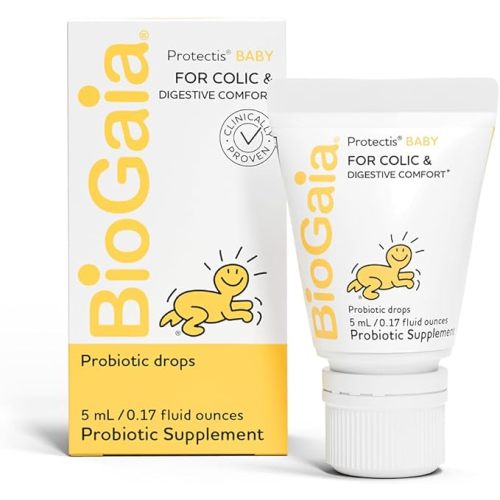 BioGaia Baby Probiotic Drops - Baby Essentials for Colic & Gas Relief, Safe for Newborns, Reduces Crying, Fussing, Colic, Gas, Spit-ups and Constipation, No allergens, dairy, soy, gluten, or sugar - 0.17 Fl Oz (Pack of 1)
