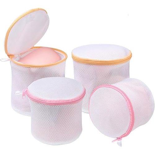 BAGAIL Laundry Bags Mesh Wash Bag for Intimates Lingerie and Delicates,4Pcs(Bra Wash Bag,6×6inch+7×7inch)