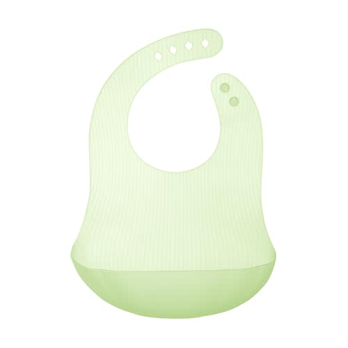 Olababy Fold N Go Silicone Baby Bib w Travel Case | Soft, Lightweight, Waterproof Bibs for Infants & Toddlers | BPA Free