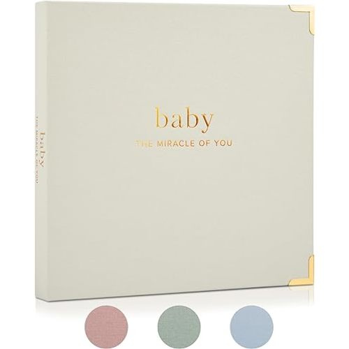 Keepsake Baby Memory Book for Boys and Girls – Timeless First 5 Year Baby Book – Gender Neutral Beige Baby Journal Scrapbook or Photo Album - A Milestone Book to Record Every Event from Birth to Age 5