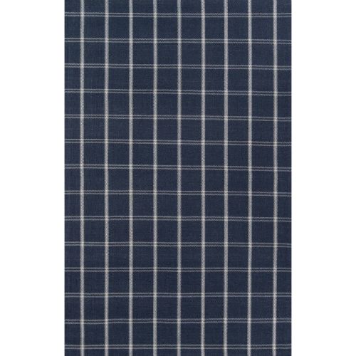 5'x8' Marlborough Dover Hand Woven Wool Area Rug Navy - Erin Gates By Momeni: Contemporary Plaid, Low Pile