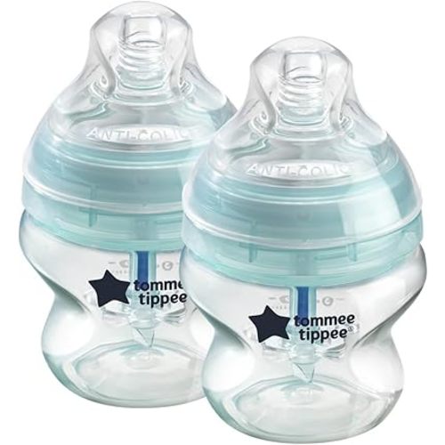 Tommee Tippee Anti-Colic Baby Bottles, Slow Flow Breast-Like Nipple and Unique Anti-Colic Venting System, 5oz, 2 Count