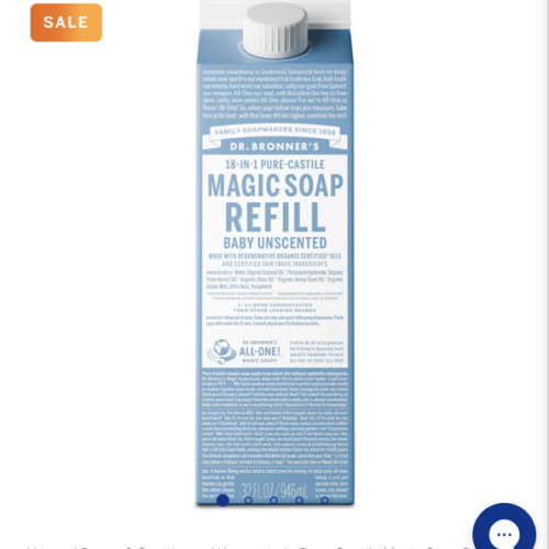Buy Unscented Castile Baby Soap Refill Cartons - Reduce Plastic – Dr. Bronner's