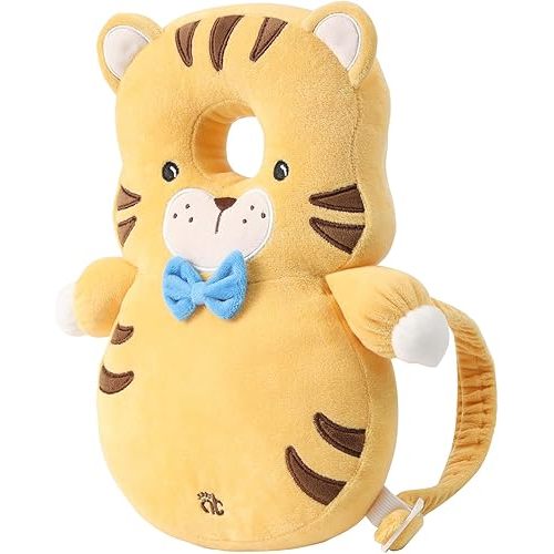Baby Head Protector Backpack -Soft & Lightweight Pads - Prevents Bebes Backward Fall Tiger
