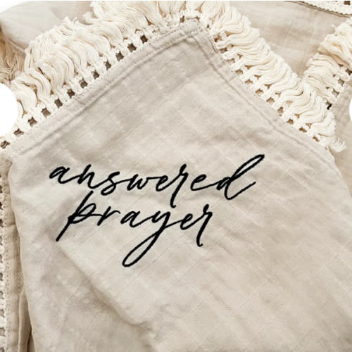 Answered Prayer Tassel Swaddle Blanket – OUR HOUSE ABOVE