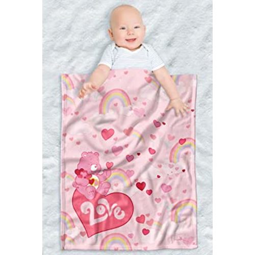 LOGOVISION Care Bear Love lightweight baby blanket, 30"X40", Care Bears Unisex for infants Girls & Boys