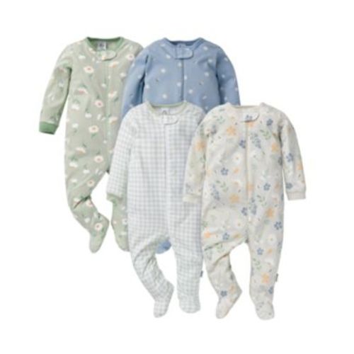 Baby Girls 4-Pack Sleep 'N Plays, Leopard, Newborn