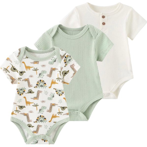 Ruliby Baby Bodysuit Boy Girl Clothes Soft Newborn Infant Outfit Short Sleeve Romper