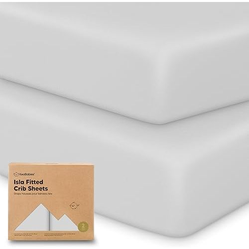KeaBabies 2-Pack Baby Crib Sheets for Boys, Girls - 52x28 Viscose Derived from Bamboo Toddler Bed Sheets Neutral, Fitted Crib Mattress Cover for Standard Baby Bedding, Soft & Cozy (French Gray)
