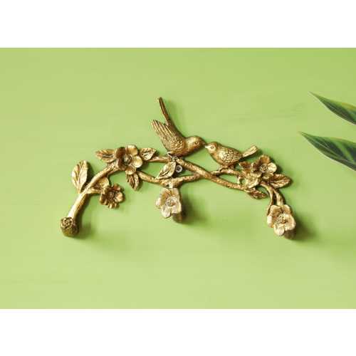 Gold Wall Bird Hook Keys Scarf Hat Strong Hook Hanger 3 Hooks