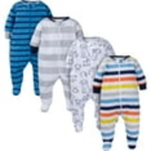 Onesies Brand Baby Boy Sleep 'N Plays Footed Pajamas, 4-Pack