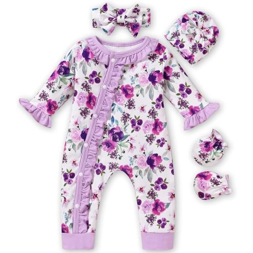 Aalizzwell Baby Girls Romper Outfit Fall Winter Clothes with Accessories