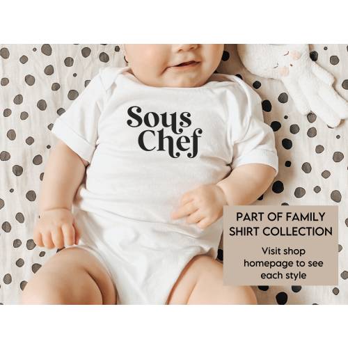 Mommy and me outfits, Sibling Shirts, chef gifts for women, husband gift chef, baby gift for cook, head chef sous chef, matching family