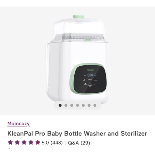 Momcozy KleanPal Pro Baby Bottle Washer, Sterilizer & Dryer - All-in-One Cleaning Machine for Bottles, Pump Parts & Baby Essentials - Time-Saving & Effortless Care