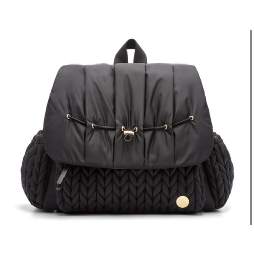 Levy Stylish Diaper Backpack - Black Herringbone