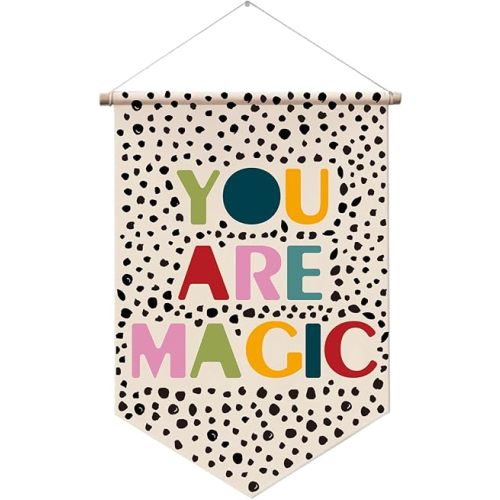 Kids Wall Banner You are Magic Wall Decor Sign Colorful Inspirational Canvas Hanging Pennant Flag Nursery Classroom School Decor Boho Wall Hanging Gifts for Kids Room Toddler Girl Boy Playroom