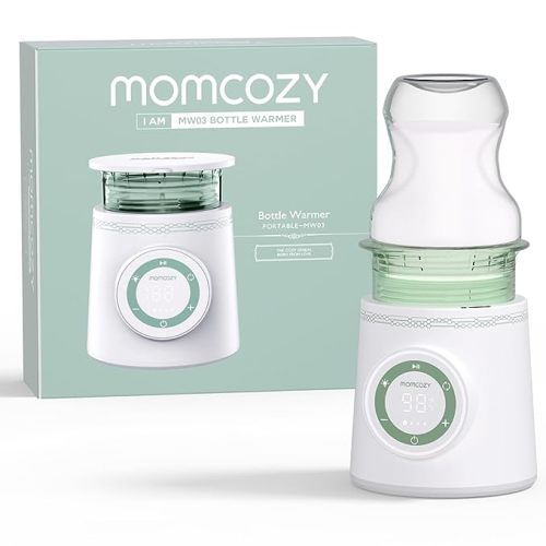 Momcozy Portable Bottle Warmer for Travel, Double Leak-Proof Travel Bottle Warmer with Fast Heating, Safety Material Baby Bottle Warmer for Dr. Brown, Philips Avent, Medela, Tommee Tippee, Comotomo - Green(Pack of 1)