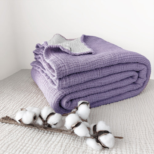 Organic Cotton 4 Layer Gauze Throw Blanket: 4-Layer Muslin, King/Queen/Twin and Personalizable Custom Sizes