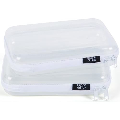 Peace & Tidy Clear Zippered Storage Bin – 5.5"x8.5" Hard-Sided, Stackable Organizer for Toys, Crafts, and Pantry – Durable Plastic Container with Dust-Free Protection