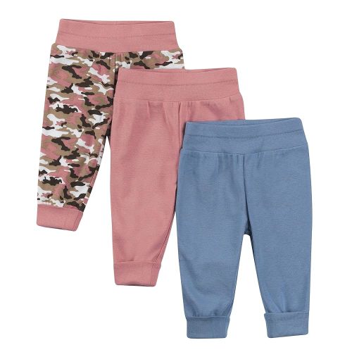 Hanes Pants, Flexy Soft Knit Pull-on Sweatpants, Stretch Joggers for Babies & Toddlers, 3-Pack