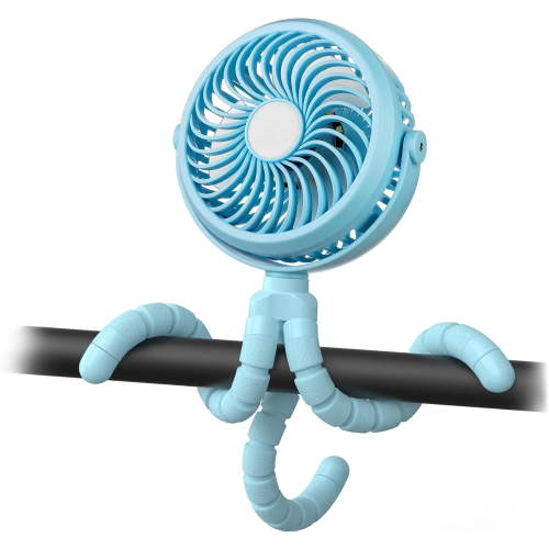 Portable Stroller Fan Clearance Under $10, Battery Operated Small Clip on, Detachable 3 Speed Rechargeable, 360° Rotate Flexible Tripod Better Cooling for Car Seat Crib Treadmill Travel