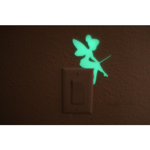 Tinker Bell Light Switch Wall Decor Glow in the Dark Tinker Bell Kid Room Decor Nursery Gift Baby Shower Gift Nursery Decor Peter Pan Decor