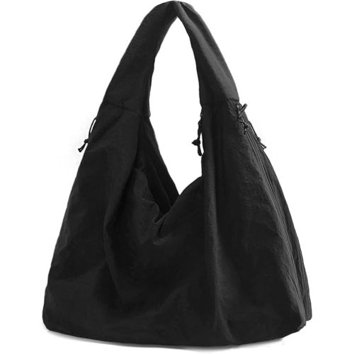 Diaper Bag
KAMEILONG Large Nylon Hobo Bag Women Crescent Shoulder Bag Vintage Tote Bag Casual Shopper Handbag for Women (Black)