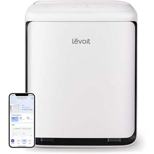 LEVOIT Air Purifier for Home Pets Large Room with Washable Pre-filter, Dual Sensors for Heavy Pet Hair & Allergies, High-Carbon Filter for Dander & Odor, Smart APP Control, Vital Pet White