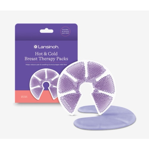 Lansinoh Breast Therapy Packs, Hot and Cold Breast-Pads with 2 Soft Covers, Postpartum Essentials for Nipple Pain Relief, Mastitis, Engorgement, Support for Breastfeeding and Pump Aid, 2 Pack