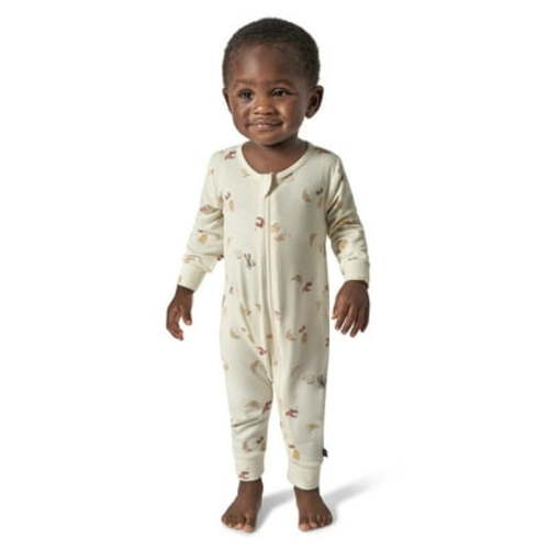 Modern Moments by Gerber Baby Neutral S uper Soft Long Sleeve Coverall, Sizes Newborn - 12 Months