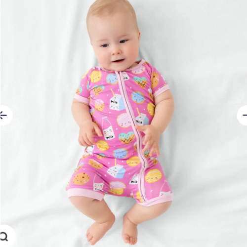 Pink Cookies & Milk Shorty Zippy - Little Sleepies