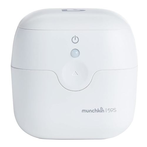 Munchkin Portable UV Sterilizer and Sanitizer Box, Eliminates 99.99% of Germs in 59 Seconds, Mini UV-C Cleaner for Pacifiers and More, White