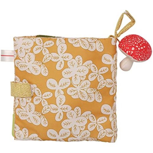 Manhattan Toy Deer One Soft Activity Crinkle Book & Fold Out Pat Mat for Baby, Toddler with Squeaker, Discovery Mirror and Teether