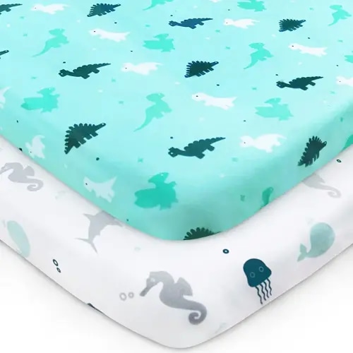Amazon.com: Pack and Play Sheets, Pack n Play Sheets Fitted Ultra Soft, Mini Crib Sheets 2 Pack, Playard Sheets Compatible with Graco Pack n Play, Soft and Breathable, Dinosaurs : Baby