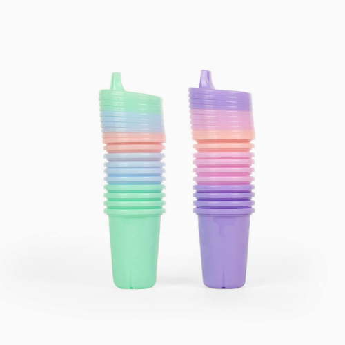 Take and Toss Spill Proof Toddler Cups - Value Party Pack (20 Count) - BPA-Free and Durable - Perfect for Kids Parties and Play Dates - Colorful Sippy Cups with Snap-On Lids