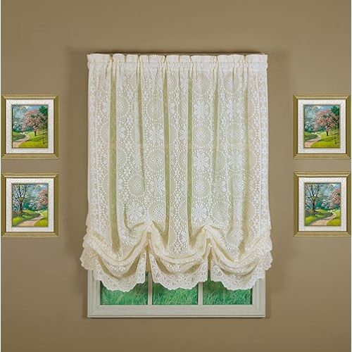 Today's Curtain Hopewell Lace Balloon Shade, Cream, 59W x 63L
