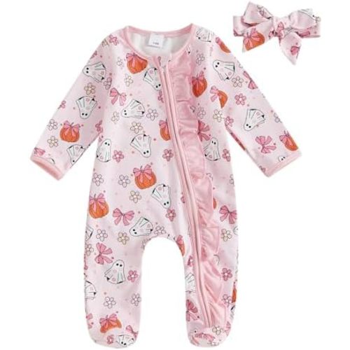 Halloween Newborn Baby Girl Clothes Infant Long Sleeve Romper Jumpsuit Bodysuit Christmas Outfits
