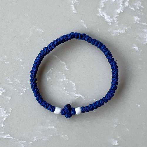 Komboskini Greek Orthodox Prayer Rope Bracelet - Blueberry