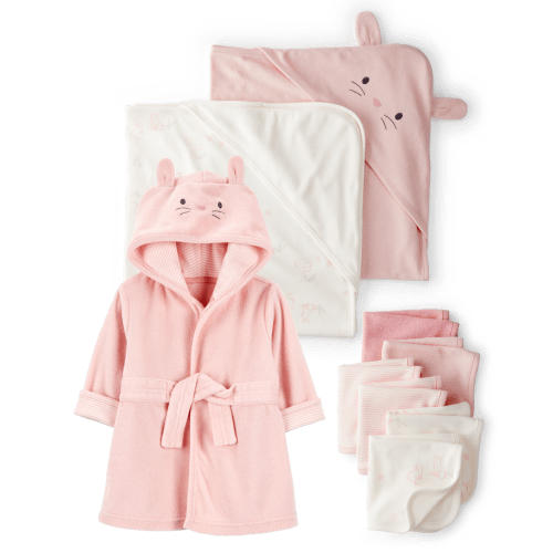 Baby 9-Piece Bunny Bath Time Gift Set - Pink | Carter's