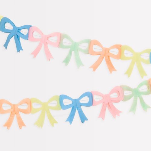 Meri Meri Tissue Paper Bow Garland Set (10' with excess cord - Pack of 1)
