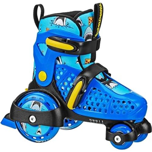 Fun Roll Beginner Roller Skates by Roller Derby, Adjustable Sizing, Skates for Kids, Toddlers, Boys, Girls