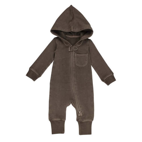 Organic Cozy Zipper Romper in Bark – L'ovedbaby