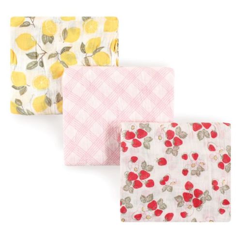 Hudson Baby® 3-Pack Fruit Muslin Cotton Swaddle Blankets